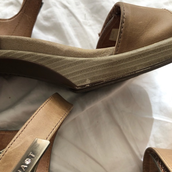 Brown Leather Open Toe Sandal Heels - Picture 9 of 12